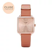 CLUSE La Tetragone? 方框系列腕錶 (玫瑰金框/玫瑰金錶面/奶油糖色)玫瑰金