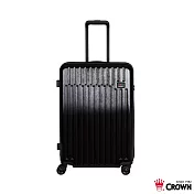 【CROWN 皇冠】26吋拉鍊行李箱 雙層防盜拉鍊 蓋底2:8輕鬆開(兩色/TSA海關鎖)26吋灰黑色霧面