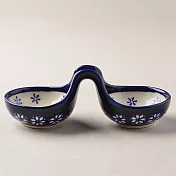 波蘭陶 雪白冰花系列 雙邊醬料碟 14.5cm 波蘭手工製