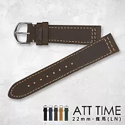 【完全計時】錶帶館│瘋馬皮真皮錶帶 獨家訂製 5色 代用帶 LN系列（22mm）熔岩棕