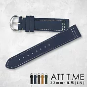 【完全計時】錶帶館│瘋馬皮真皮錶帶 獨家訂製 5色 代用帶 LN系列（22mm）深海藍