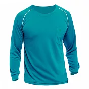 【遊遍天下】MIT男款運動休閒吸濕排汗機能圓領長衫(L038-1)2XL孔雀綠