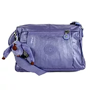 KIPLING 塗層霧金屬色防水尼龍肩揹包-紫色金屬（現貨＋預購）紫色金屬