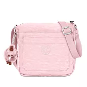 KIPLING 前口袋尼龍斜背包-淺粉(現貨+預購)淺粉