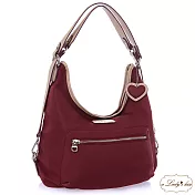 【a Lady ’s真皮】young系列滾邊雙色垂墜二用包(3色)青春紅