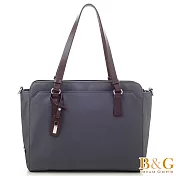 【B&G】紐約上城極簡風二用托特包(光澤灰)