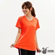 【遊遍天下】台灣製中性款涼感圓領吸濕排汗機能衫(S0707)S桔