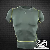 【SUPEROAD SPORTS】Full-Power 壓縮短袖運動緊身衣(四色任選)L灰綠色