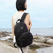 Bagcom無感星點抗水旅行後背包(14’’ Laptop OK)-黑色-搭配胸扣帶