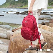 Bagcom無感星點抗水旅行後背包(14’’ Laptop OK)-紅色-搭配胸扣帶