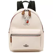 【COACH】迪士尼限量聯名款小牛皮後背包-白色（現貨＋預購）白色