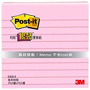 3M 630S-5 狠黏橫格便條紙系列(75x75)粉