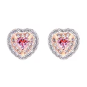 奧地利SWAROVSKI ONE 粉心水晶耳環