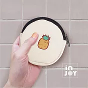 INJOYmall  好心情 帆布圓形零錢包 小鳳梨款
