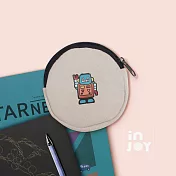 INJOYmall  好心情 帆布圓形零錢包 機器人款