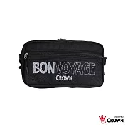 【CROWN 皇冠】BONVOYAGE 時尚腰包 黑色 (隨身包/防潑水)