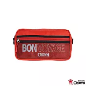 【CROWN 皇冠】BONVOYAGE 時尚腰包 紅色 (隨身包/防潑水)