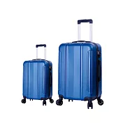 DF travel - 探索城市旅者不凡格調輕量18+28吋2件組行李箱-共6色 深藍色