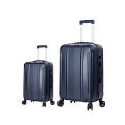DF travel - 探索城市旅者不凡格調輕量18+28吋2件組行李箱-共6色黑色