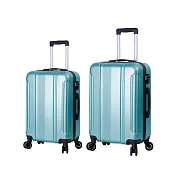 DF travel - 探索城市旅者不凡格調輕量24+28吋2件組行李箱-共6色湖水綠