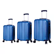 DF travel - 探索城市旅者不凡格調輕量18+24+28吋3件組行李箱-共6色深藍色
