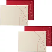 《CreativeTops》縫紋皮革餐墊4入(紅)