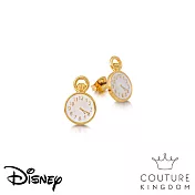 Disney Jewellery迪士尼愛麗絲夢遊仙境 懷錶鍍14K金耳釘Alice in Wonderland Clock Stud by Couture Kingdom