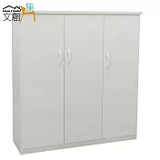 【文創集】修斯 環保3.2尺塑鋼三門中鞋櫃/玄關櫃(5色可選)白色