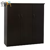 【文創集】修斯 環保3.2尺塑鋼三門中鞋櫃/玄關櫃(5色可選)胡桃色