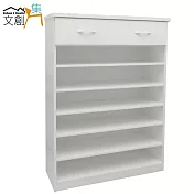 【文創集】羅斯 環保2.8尺塑鋼單抽鞋櫃/玄關櫃(4色可選)白色