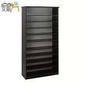 【文創集】羅斯 環保2.8尺塑鋼開放式鞋櫃/玄關櫃(4色可選)胡桃色