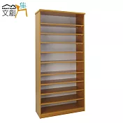 【文創集】羅斯 環保2.8尺塑鋼開放式鞋櫃/玄關櫃(4色可選)原木紋