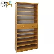 【文創集】羅斯 環保2.8尺塑鋼開放式單抽鞋櫃/玄關櫃(4色可選)原木紋