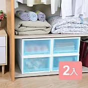 《真心良品》波普平面霧透抽屜式收納箱30L-2入組
