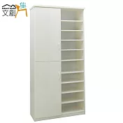 【文創集】艾可斯 環保2.8尺塑鋼二門開放式高鞋櫃/玄關櫃(5色可選)白色