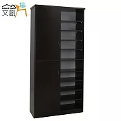 【文創集】艾可斯 環保2.8尺塑鋼二門開放式高鞋櫃/玄關櫃(5色可選)胡桃色