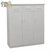 【文創集】多亞 環保3.2尺塑鋼三門三抽鞋櫃/玄關櫃(5色可選)白色