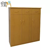 【文創集】多亞 環保3.2尺塑鋼三門三抽鞋櫃/玄關櫃(5色可選)原木紋