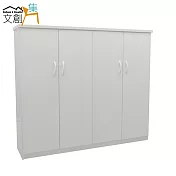 【文創集】多亞 環保4.3尺塑鋼四門鞋櫃/玄關櫃(5色可選)白色