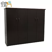 【文創集】多亞 環保4.3尺塑鋼四門鞋櫃/玄關櫃(5色可選)胡桃色