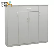 【文創集】多亞 環保4.3尺塑鋼四門單抽鞋櫃/玄關櫃(5色可選)白色