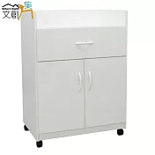 【文創集】艾娜 環保2.1尺塑鋼二門單抽餐櫃/收納櫃(4色可選)白色