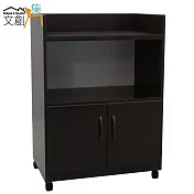 【文創集】艾娜 環保2.1尺塑鋼二門餐櫃/收納櫃(5色可選)胡桃色