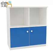 【文創集】娜莎 環保2.8尺塑鋼二門餐櫃/收納櫃(5色可選)藍白雙色