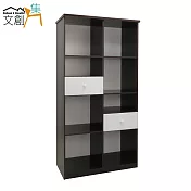 【文創集】娜莎 環保2.8尺塑鋼二抽高書櫃/收納櫃(5色可選)胡桃雙色