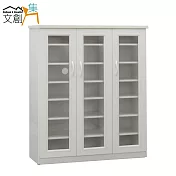 【文創集】羅迪 環保3.2尺塑鋼三門鞋櫃/玄關櫃(4色可選)白色