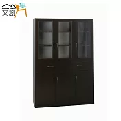 【文創集】泰迪 環保4.1尺塑鋼六門二抽餐櫃/收納櫃組合(四色可選)胡桃色