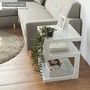 Peachy Life 工業風強化玻璃邊桌/茶几桌/床頭櫃(2色可選)純白