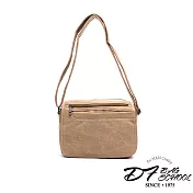 DF BAGSCHOOL - 英倫復古風男士簡約休閒帆布側肩包-共2色棕