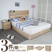 Homelike 喜家居雙人5尺床台組三件式(床片+床台+床頭櫃)(1909)
